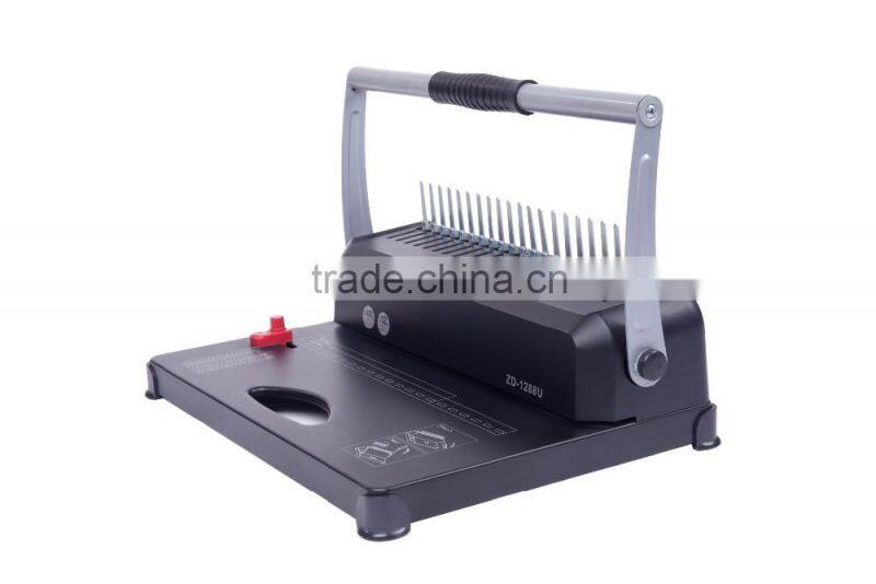 Manual paper hole making and binding machine