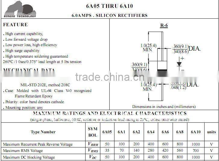 DIP Silicon Rectifier Diode 6A05
