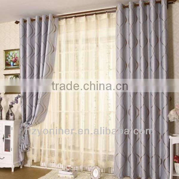 traditional jacquard blackout fabric for European curtain, Geometric jacquard fabric , China curtain fabric supplier