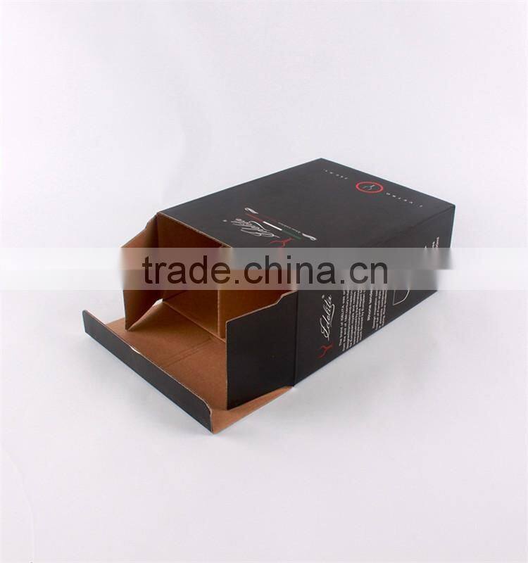 Wine glass packing black corrugated wine glass box