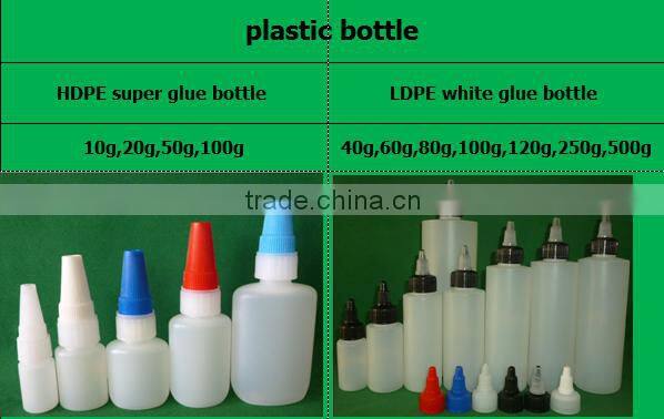 HDPE super glue bottle with needle dropper