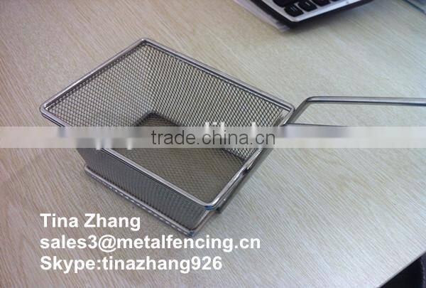 Fry basket/food colander/noodle strainer/fry basket mesh strainer/food serving basket