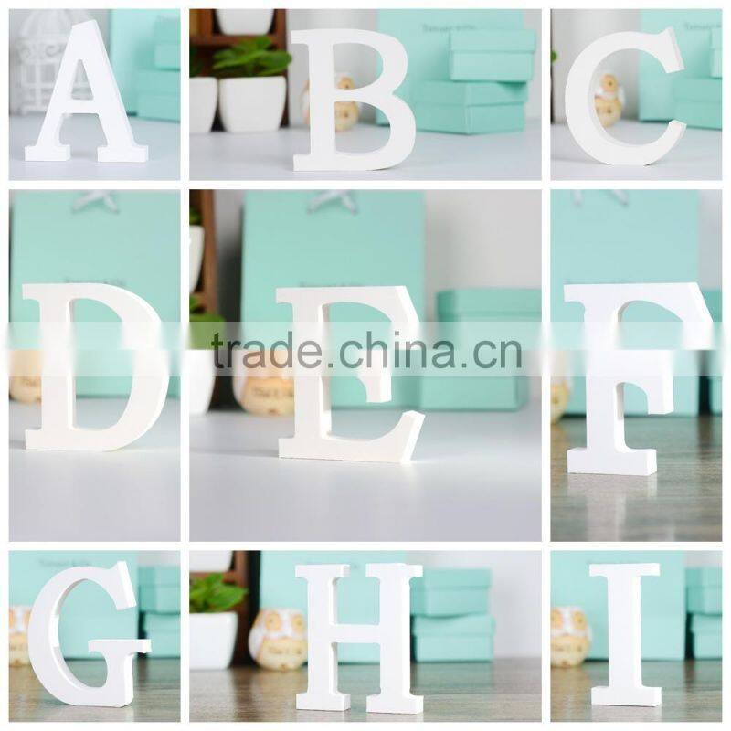 White Wooden Letters Bridal Wedding Birthday Home Wood Letter Names Decoration