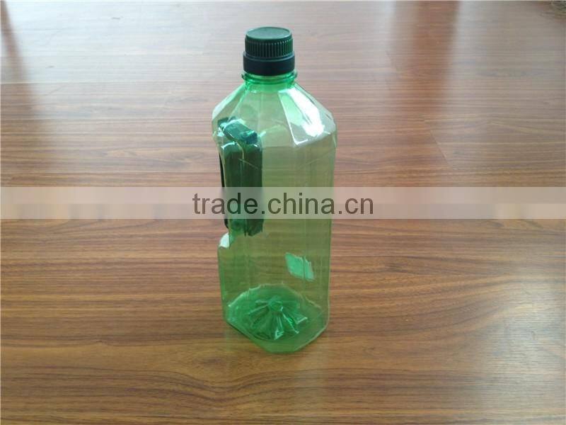BOLAI Hexagon Shape PET Cooking Oil Bottle with Cork FOR 1L