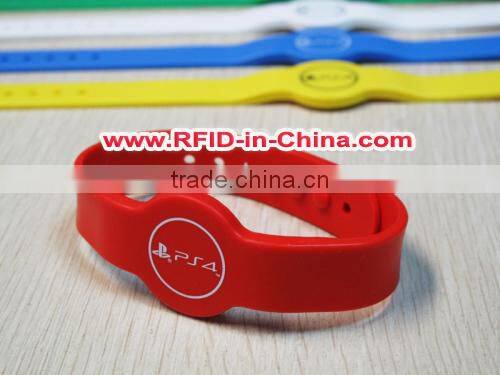 13.56MHz 1K/4K RFID Event Wrist Bands,Waterproof Silicone RFID Wristbands for Club