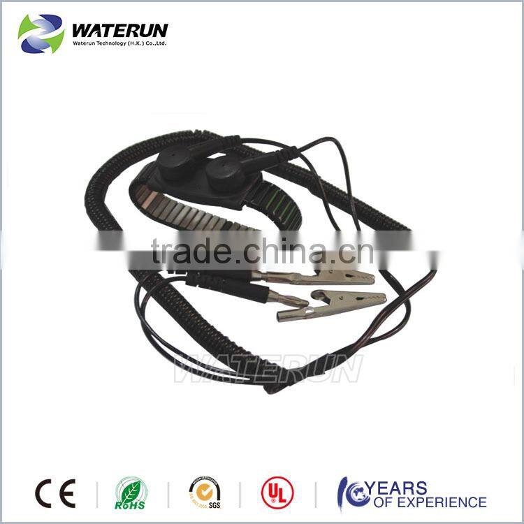 Black dual metal ESD wrist strap