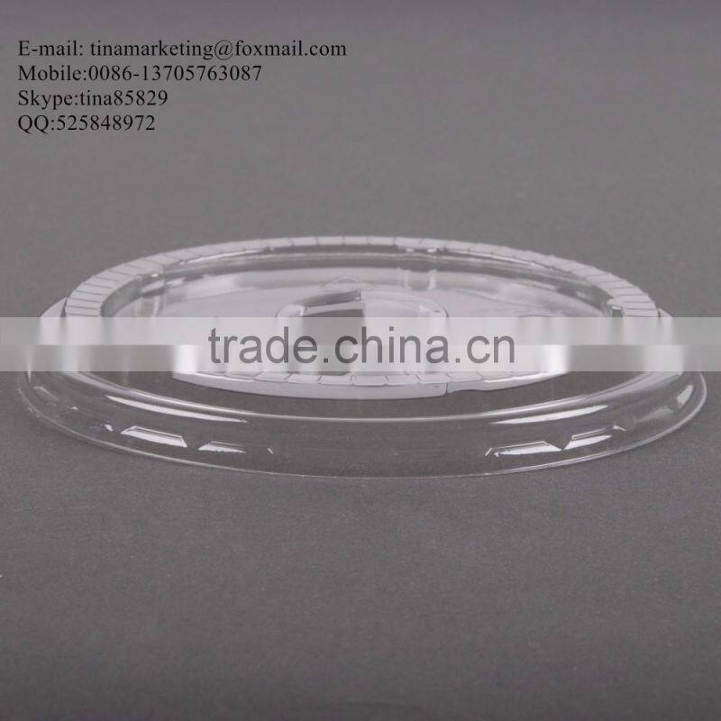 Clear Flat PS Material Lid for 16/20/24 oz. Plastic Lemonade Cup