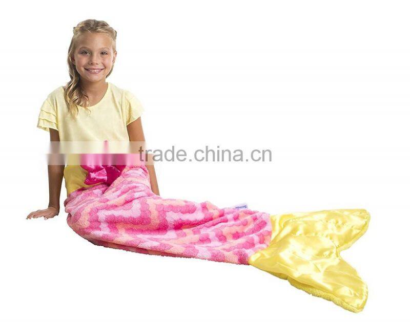 Home Pink Comfortable Kids Sleeping Bag Mermaid Tail Blanket