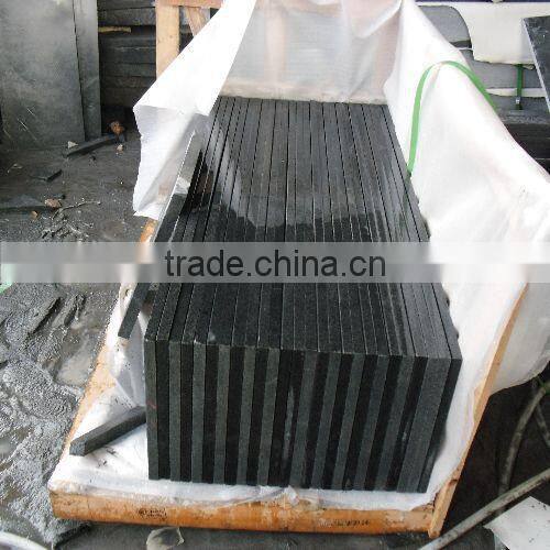 G654 dark Grey Granite Stair Steps polished flat edge