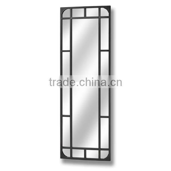 Tall rectangular iron garden mirror