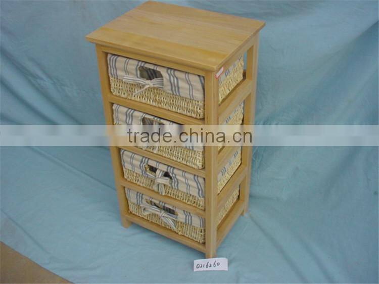 Wooden Storage Cabinet With Rattan/Wicker Drawer