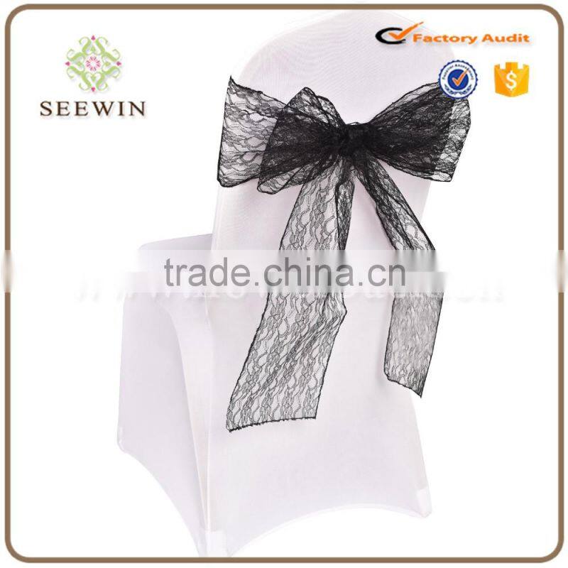 Banquet Fancy ruffle lace chair cover chair sash for wedding