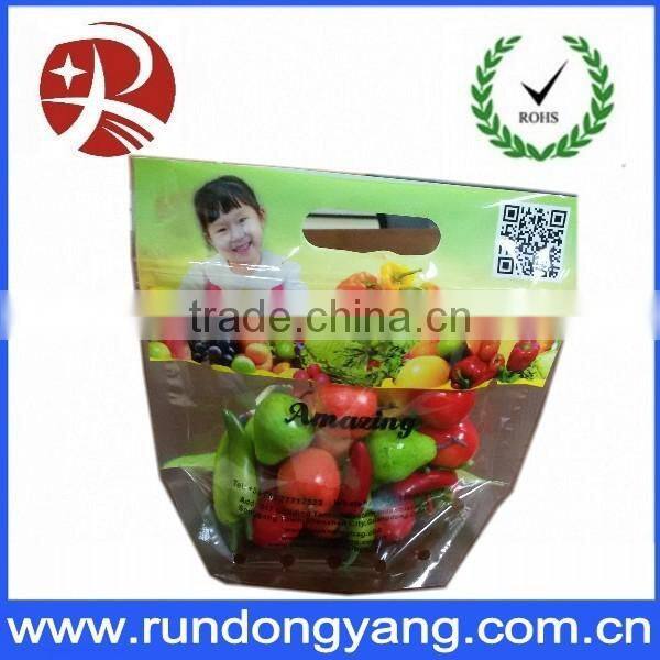 Customized slider zip lock zipper stand up pouch fruit packing bag