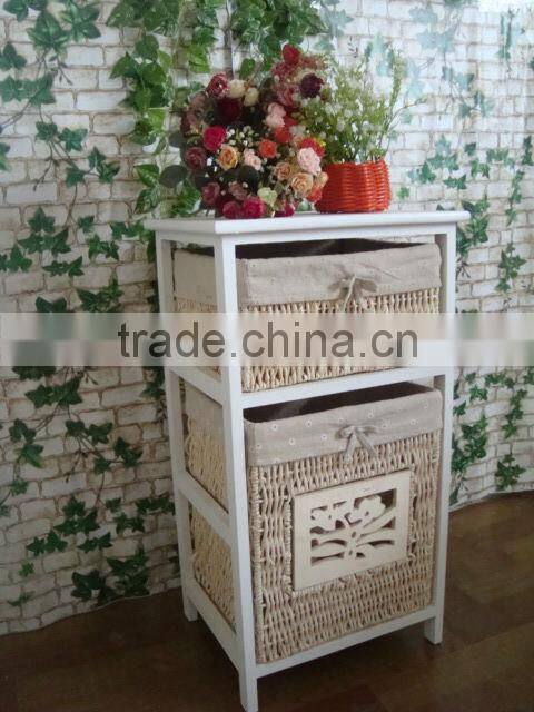 modern practical tall white wooden cabinet with 2 drawer