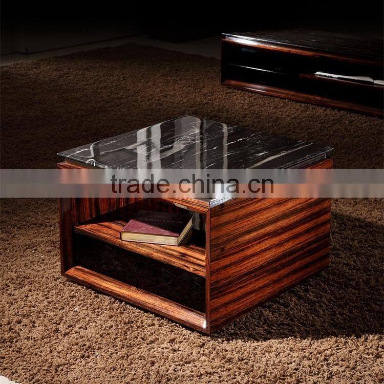 luxury marble top corner table, sofa side table for living room furniture