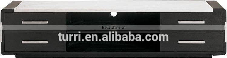 modern marble black oak base TV stand