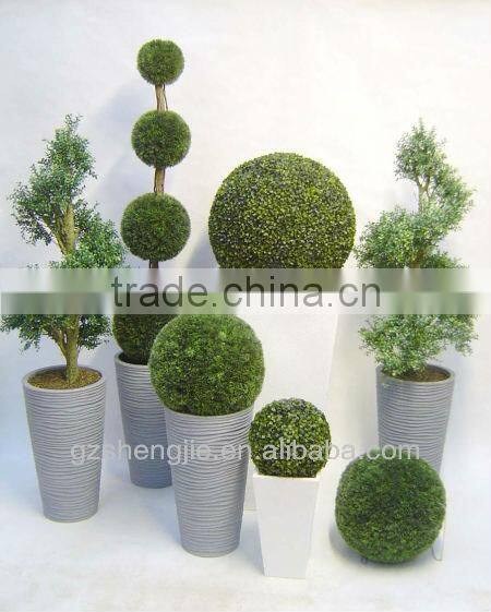 artificial cheap plastic green grass boxwood topiary ball in wholesale price