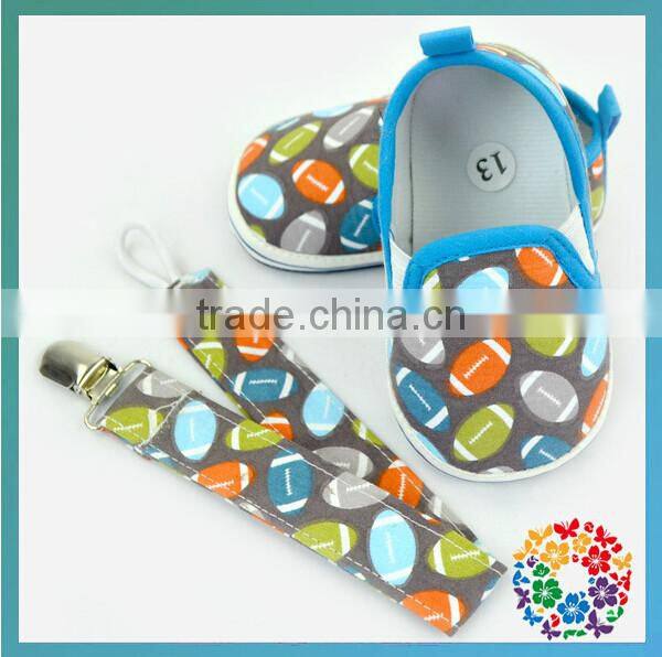 Wholesale Toddler Baby Boy Girl Soft Sole Shoes Sneaker alpargatas Size 0-12 With Matched Pacifier Clip Month