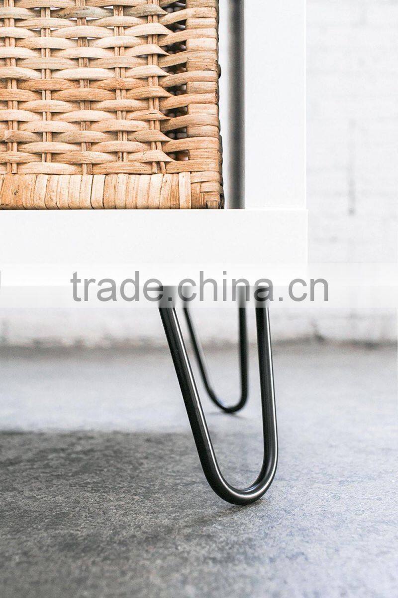 Home Furniture Hardware black powder coated Cabinet metal hairpin leg