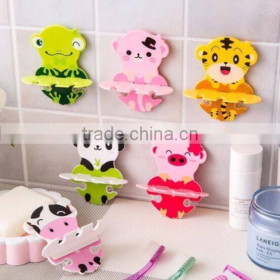 wholesale 2016 new design plastic cartoon toothbrush holder suction cup toothbrush holder