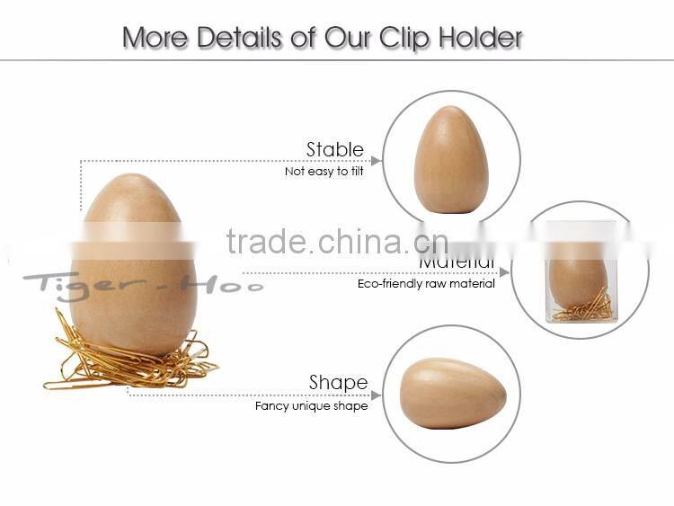 New egg shape paper clip holder, clip dispenser, office desktop clip holder