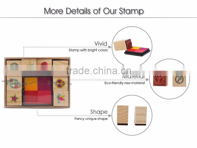 Children toy wooden 8 pk Novelty Stamp