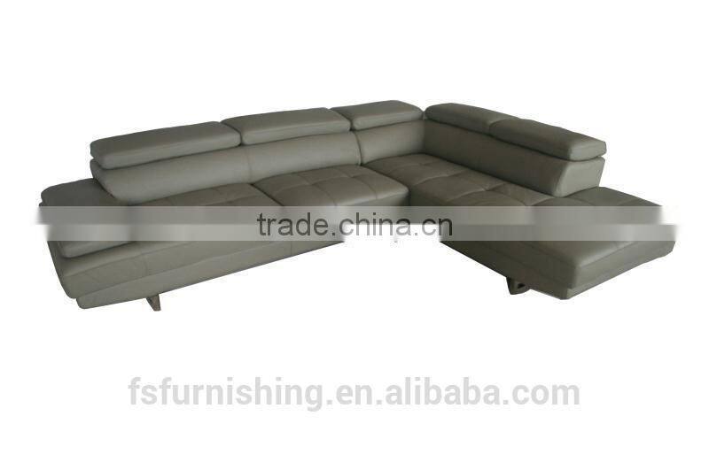 JR8040 elegant chic contemporary coffee color cow leather L shape living room luxury sofa set home furniture new