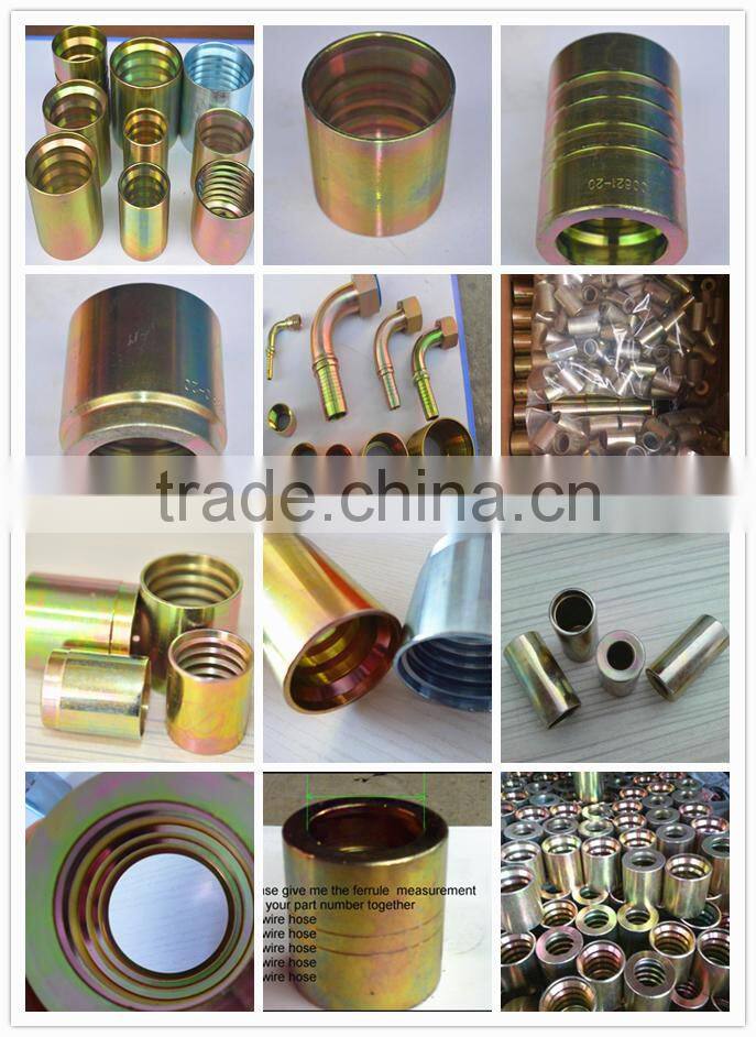 Stainless steel hydraulic hose Ferrule 00421,00621,03310,00210,carbon steel sae 100r9at hose ferrule 00110