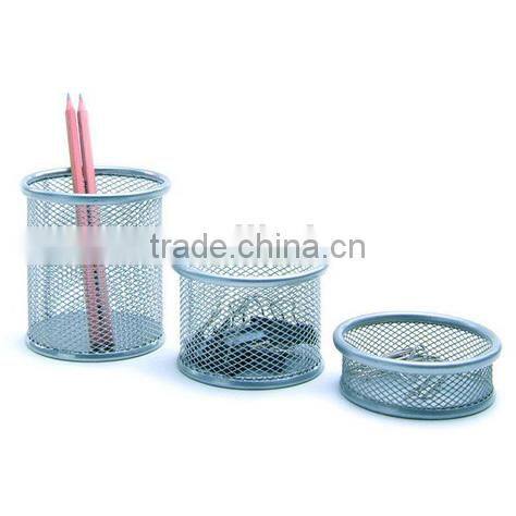 hot selling 9cm diameter wire mesh single metal penholder
