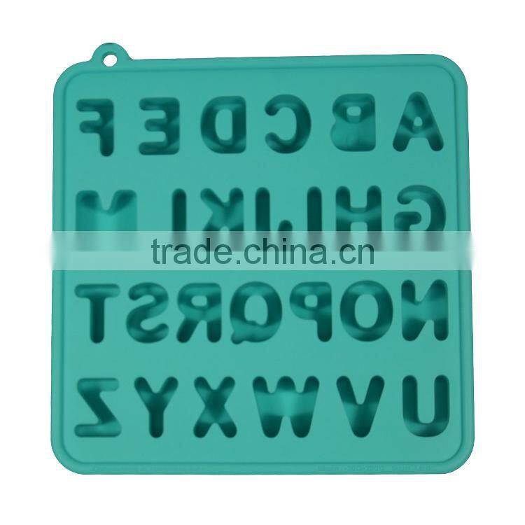 Fancy silicone ice cube tray with alphabet letter A to Z shaped