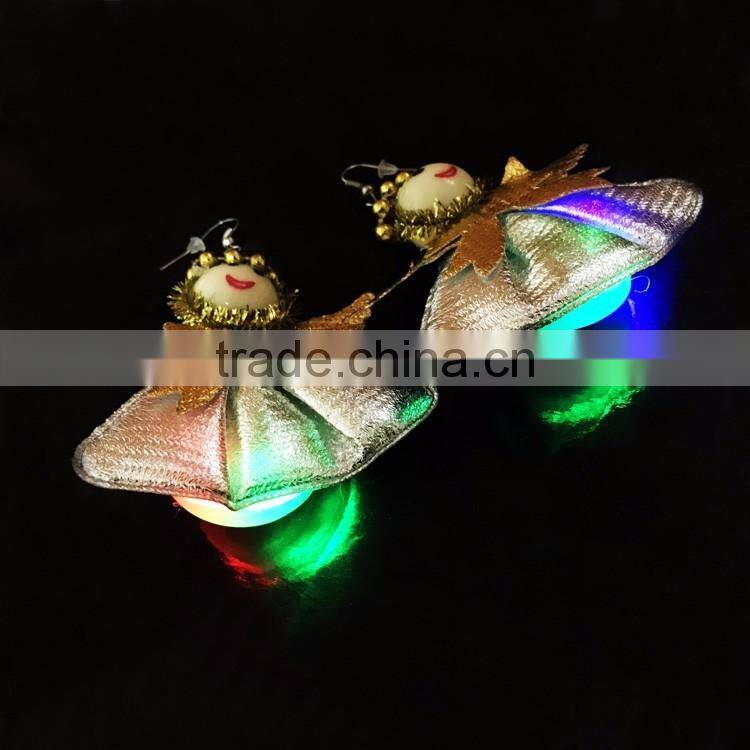 christmas angle lighted battery children earrings