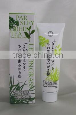 Japanese toothpaste with Organic Green Tea Powder produced in Fukuoka Japan for wholesaler