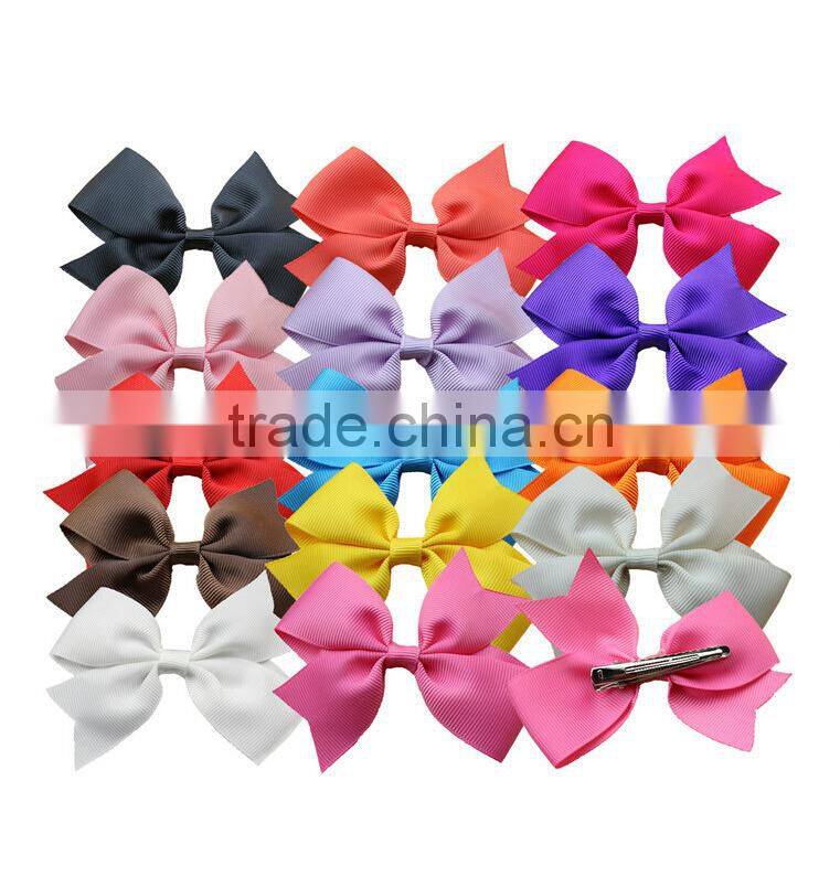 Hot sale beautiful Grosgrain Ribbon kids hair clips bows kids hair clips