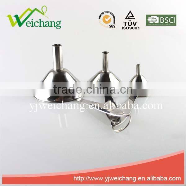WCTS056 Set of 3 Kitchenware tool oil filling funnel stainless steel funnel easy tools high quality