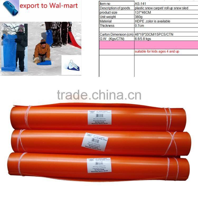 snow sand play sleeve slide boggan snowmobile sled tow buddy NEW 54" ROLL UP PLASTIC SLED SLIDE HILLS KIDS ADULT FUN FAST RACE