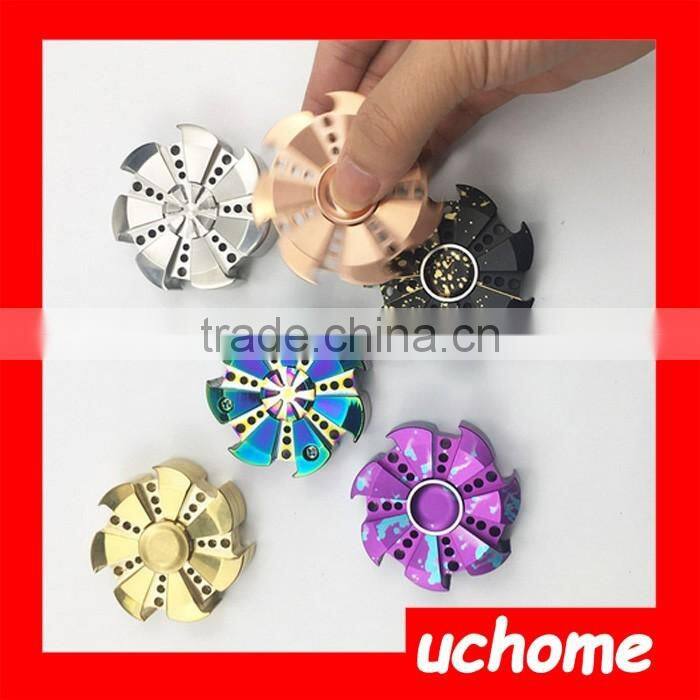 UCHOME high quality 608 ceramic bearing fidget hand spinner toy titanmium metal brass DIY