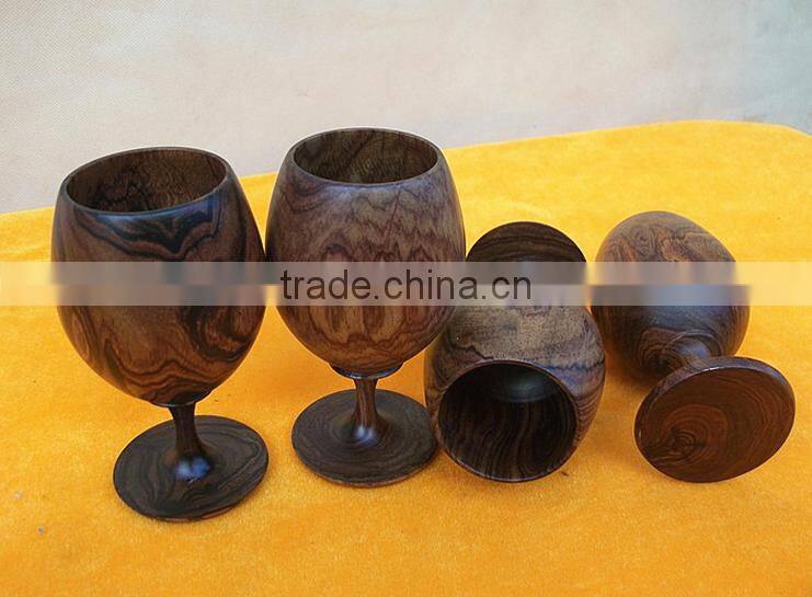 First quality drinking wood goblet /tall wooden cup for wholesale