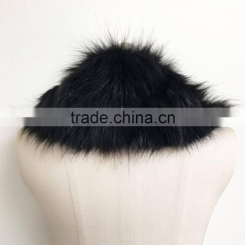 2016 new design European style with adjust leather buttons faux fur scarf woman collar