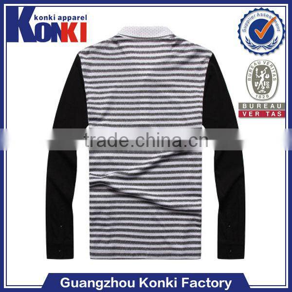 tight fitted men long sleeve plain polo shirt top selling