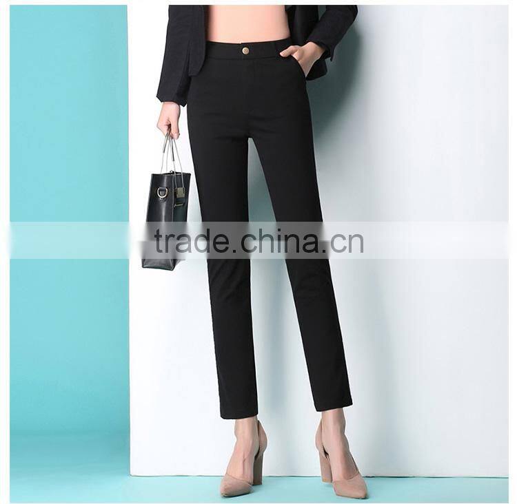 Nine pants female small straight pipe spring 2017 OL high waist pants occupation skinny jeans casual trousers custom made