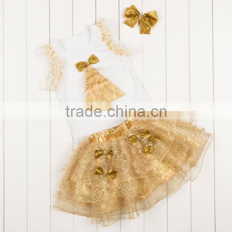 Garments Factory Christmas Newborn Baby Cotton Long Sleeve Fluffy Petti Tutu Dress Latest Boutique Dresses For Kids