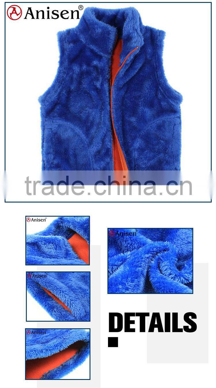 china supplier custom fur lined fleece men vest