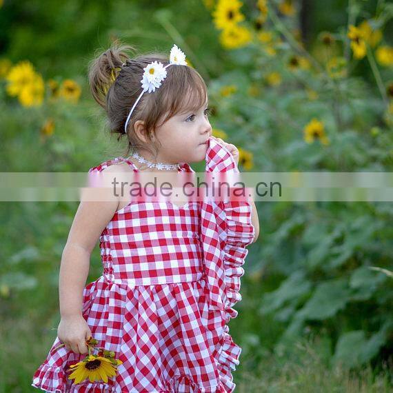 2017 wholesale lovely plaid kids clothes new fashion party frocks designs children girl dress