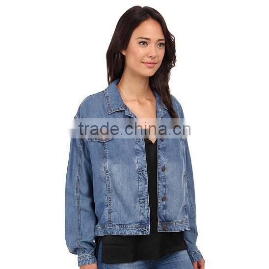 high quality autumn denim jacket women with soft fabric