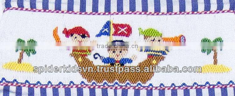 Infant / Toddler Boys Blue Striped Smocked Pirate Ship Shortalls