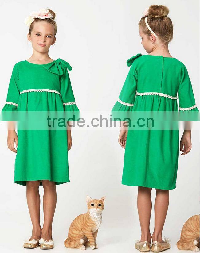 Western Girls Fall Outfits Latest Cotton Frock Designs Kids Flower Girls Puffy Birthday Party Dress