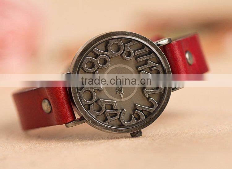 2015 new Vintage watches for Women Men leather bracelet quartz watch Top Quality Woman watches Digital clock-BL020 Free shipping