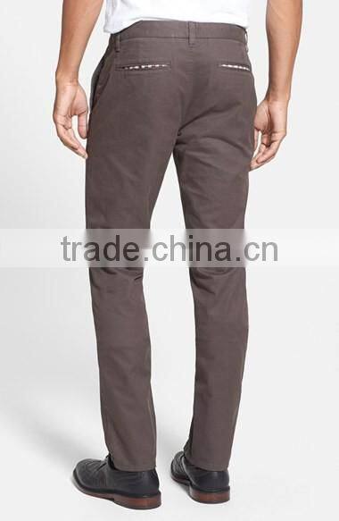 OEM Wholesale Tailored Fit Washed Cotton Pants Trousers