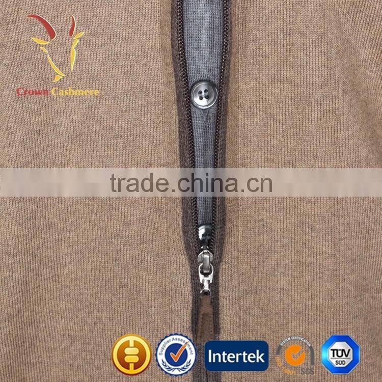 Men Zipper Cashmere Cardigan Sweater