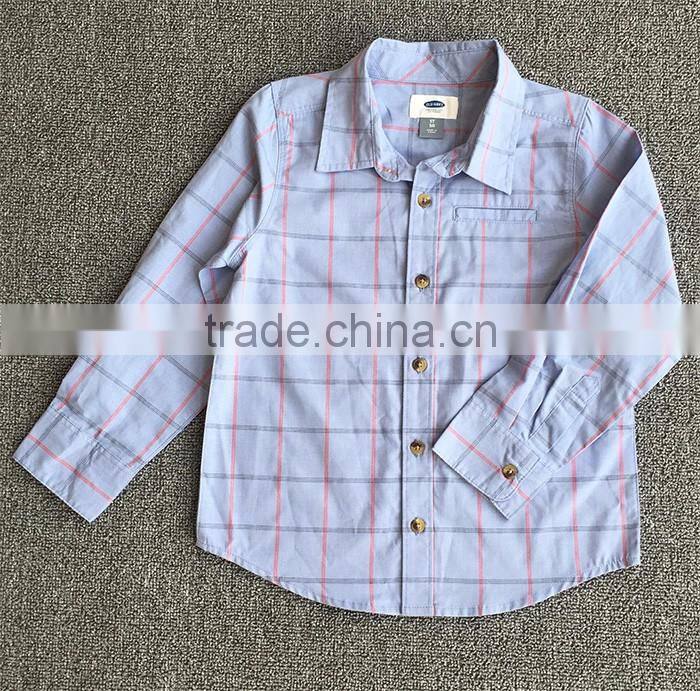 New style fashion boy's shirt roll up long sleeve shirt kids fashion check shirts